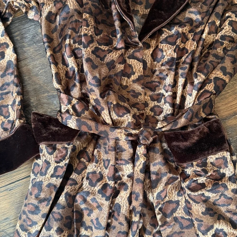 Vintage Amanda Stewart Leopard Print Robe / Duster – Size M luxury look - Picture 4 of 9